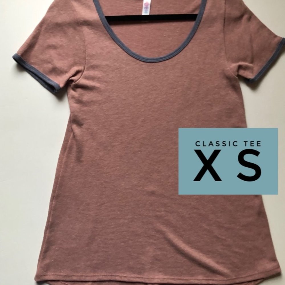 NWT LuLaRoe Classic T, Pink with Purple Trim, Size XS